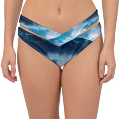 Thunderstorm Storm Tsunami Waves Ocean Sea Double Strap Halter Bikini Bottoms