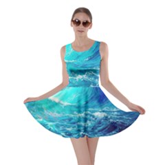 Tsunami Waves Ocean Sea Nautical Nature Water Nature Skater Dress by Jancukart