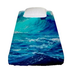 Tsunami Waves Ocean Sea Nautical Nature Water Nature Fitted Sheet (single Size)