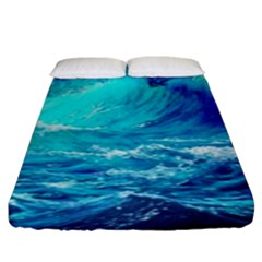 Tsunami Waves Ocean Sea Nautical Nature Water Nature Fitted Sheet (king Size)