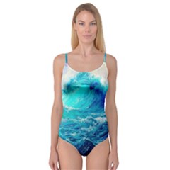 Tsunami Waves Ocean Sea Nautical Nature Water Nature Camisole Leotard  by Jancukart