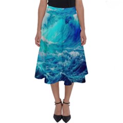 Tsunami Waves Ocean Sea Nautical Nature Water Nature Perfect Length Midi Skirt