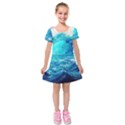 Tsunami Waves Ocean Sea Nautical Nature Water Nature Kids  Short Sleeve Velvet Dress View1