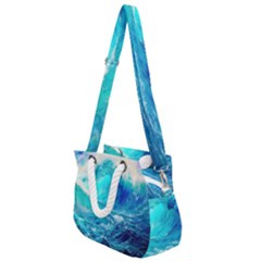 Tsunami Waves Ocean Sea Nautical Nature Water Nature Rope Handles Shoulder Strap Bag