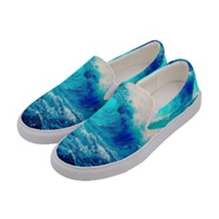 Tsunami Waves Ocean Sea Nautical Nature Water Nature Women s Canvas Slip Ons