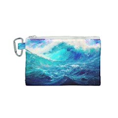 Tsunami Waves Ocean Sea Nautical Nature Water Nature Canvas Cosmetic Bag (small)