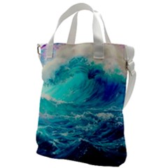 Tsunami Waves Ocean Sea Nautical Nature Water Nature Canvas Messenger Bag