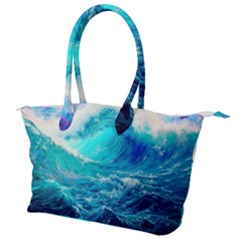 Tsunami Waves Ocean Sea Nautical Nature Water Nature Canvas Shoulder Bag