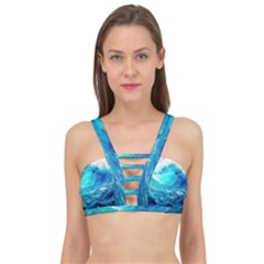 Tsunami Waves Ocean Sea Nautical Nature Water Nature Cage Up Bikini Top