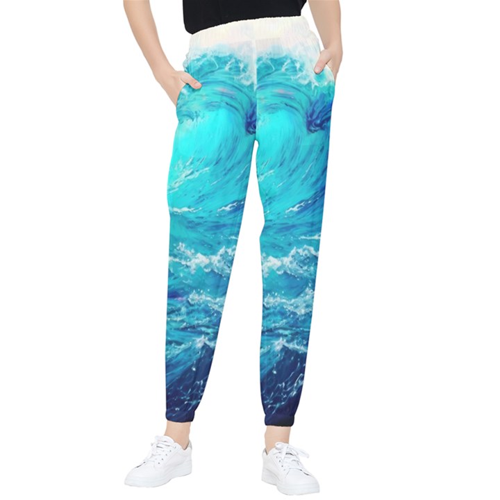 Tsunami Waves Ocean Sea Nautical Nature Water Nature Women s Tapered Pants