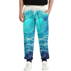 Tsunami Waves Ocean Sea Nautical Nature Water Nature Men s Elastic Waist Pants by Jancukart