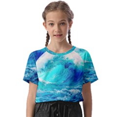 Tsunami Waves Ocean Sea Nautical Nature Water Nature Kids  Basic Tee