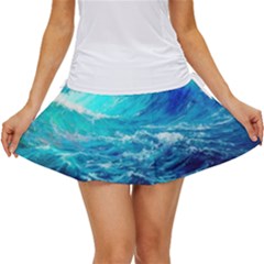 Tsunami Waves Ocean Sea Nautical Nature Water Nature Women s Skort