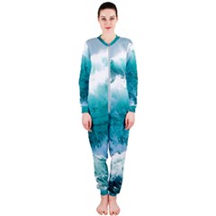 Waves Ocean Sea Tsunami Nautical 4 Onepiece Jumpsuit (ladies) by Jancukart