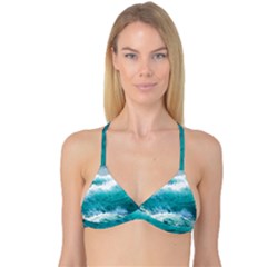 Waves Ocean Sea Tsunami Nautical 4 Reversible Tri Bikini Top