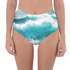 Waves Ocean Sea Tsunami Nautical 4 Reversible High-waist Bikini Bottoms by Jancukart