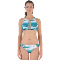 Waves Ocean Sea Tsunami Nautical 4 Perfectly Cut Out Bikini Set