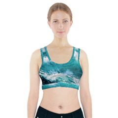 Waves Ocean Sea Tsunami Nautical 4 Sports Bra With Pocket