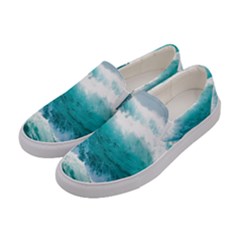 Waves Ocean Sea Tsunami Nautical 4 Women s Canvas Slip Ons