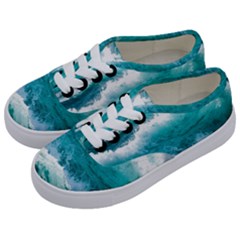 Waves Ocean Sea Tsunami Nautical 4 Kids  Classic Low Top Sneakers