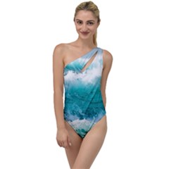 Waves Ocean Sea Tsunami Nautical 4 To One Side Swimsuit