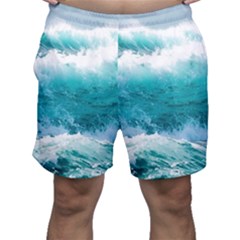 Waves Ocean Sea Tsunami Nautical 4 Men s Shorts by Jancukart