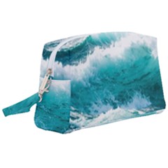 Waves Ocean Sea Tsunami Nautical 4 Wristlet Pouch Bag (large)