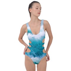 Waves Ocean Sea Tsunami Nautical 4 Side Cut Out Swimsuit