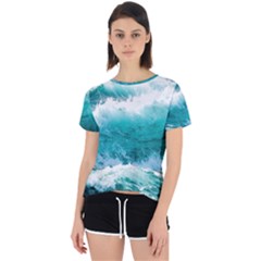 Waves Ocean Sea Tsunami Nautical 4 Open Back Sport Tee