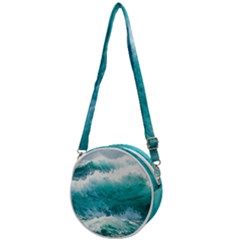 Waves Ocean Sea Tsunami Nautical 4 Crossbody Circle Bag by Jancukart