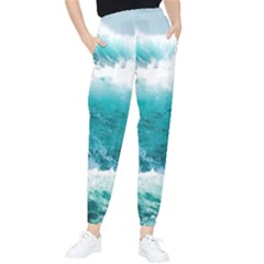 Waves Ocean Sea Tsunami Nautical 4 Women s Tapered Pants by Jancukart