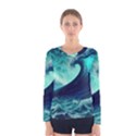 Waves Ocean Sea Tsunami Nautical Women s Long Sleeve Tee View1