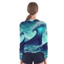 Waves Ocean Sea Tsunami Nautical Women s Long Sleeve Tee View2