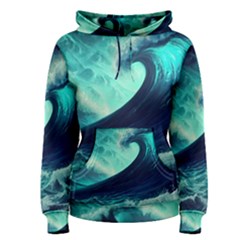 Waves Ocean Sea Tsunami Nautical Women s Pullover Hoodie by Jancukart