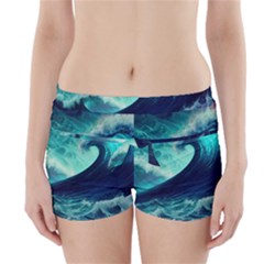 Waves Ocean Sea Tsunami Nautical Boyleg Bikini Wrap Bottoms by Jancukart