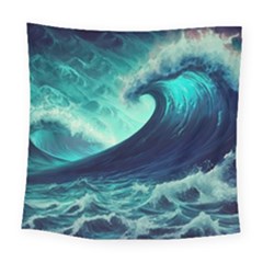 Waves Ocean Sea Tsunami Nautical Square Tapestry (large) by Jancukart