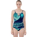 Waves Ocean Sea Tsunami Nautical Cut Out Top Tankini Set View1