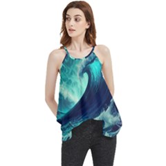 Waves Ocean Sea Tsunami Nautical Flowy Camisole Tank Top