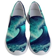 Waves Ocean Sea Tsunami Nautical Women s Lightweight Slip Ons