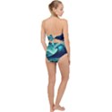 Waves Ocean Sea Tsunami Nautical Scallop Top Cut Out Swimsuit View2