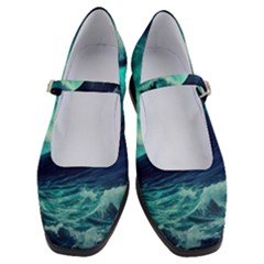 Waves Ocean Sea Tsunami Nautical Women s Mary Jane Shoes by Jancukart