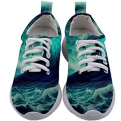 Waves Ocean Sea Tsunami Nautical Kids Athletic Shoes by Jancukart