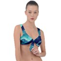 Waves Ocean Sea Tsunami Nautical Front Tie Bikini Top View1