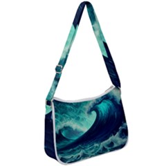 Waves Ocean Sea Tsunami Nautical Zip Up Shoulder Bag