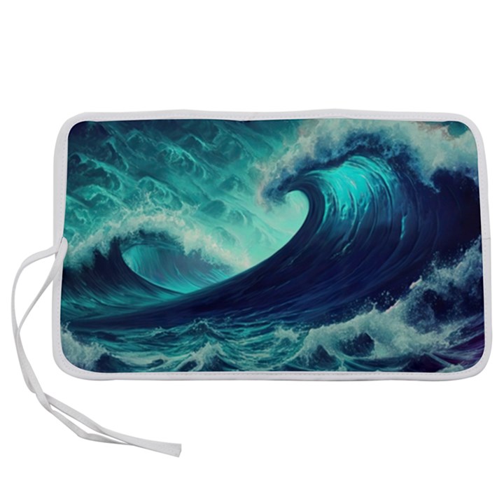 Waves Ocean Sea Tsunami Nautical Pen Storage Case (S)