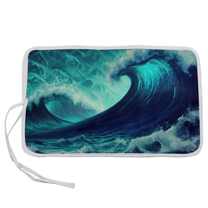 Waves Ocean Sea Tsunami Nautical Pen Storage Case (M)