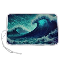 Waves Ocean Sea Tsunami Nautical Pen Storage Case (l) by Jancukart