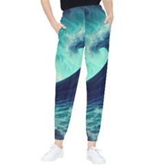 Waves Ocean Sea Tsunami Nautical Women s Tapered Pants by Jancukart