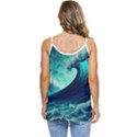 Waves Ocean Sea Tsunami Nautical Casual Spaghetti Strap Chiffon Top View4