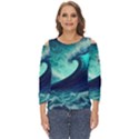 Waves Ocean Sea Tsunami Nautical Cut Out Wide Sleeve Top View1